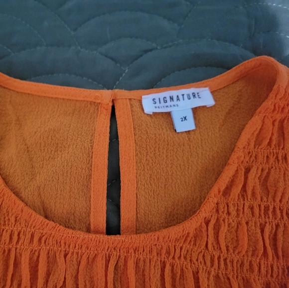 Orange Smocked Top - Picture 2 of 3
